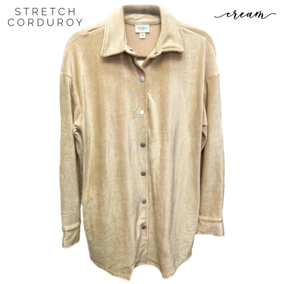 Abigail Corduroy Shacket - CREAM