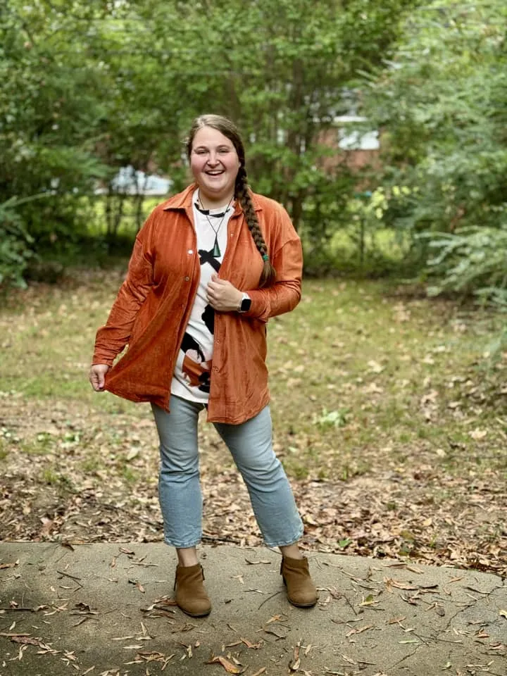 Abigail Corduroy Shacket - PUMPKIN