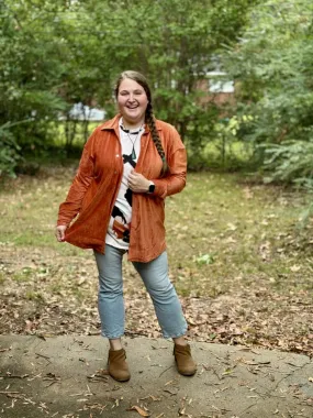 Abigail Corduroy Shacket - PUMPKIN