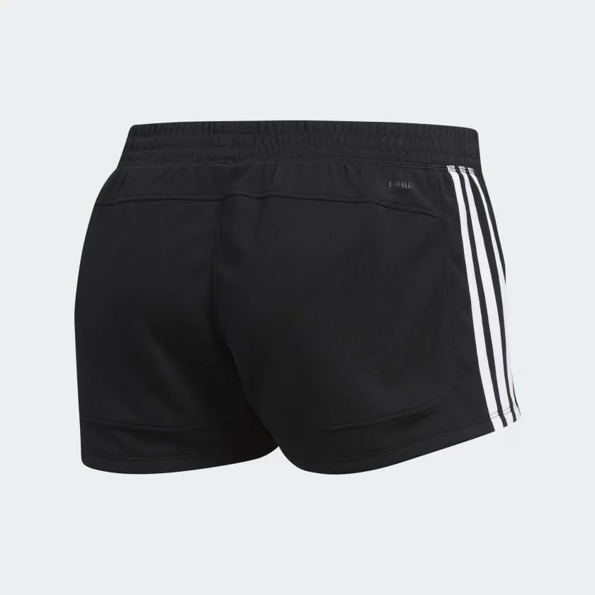 Adidas Pacer 3-Stripes Knit Shorts - Womens - Black