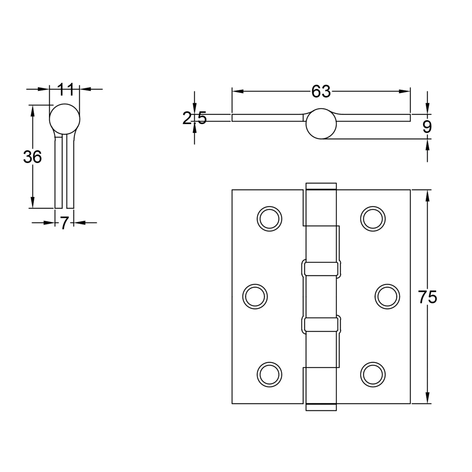 Ball Bearing Butt Hinges Old English Collection