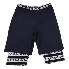 Balmain Kids Blue Layered Shorts