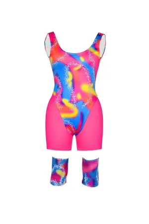 Barbie Printed Bodysuit Shorts Suits