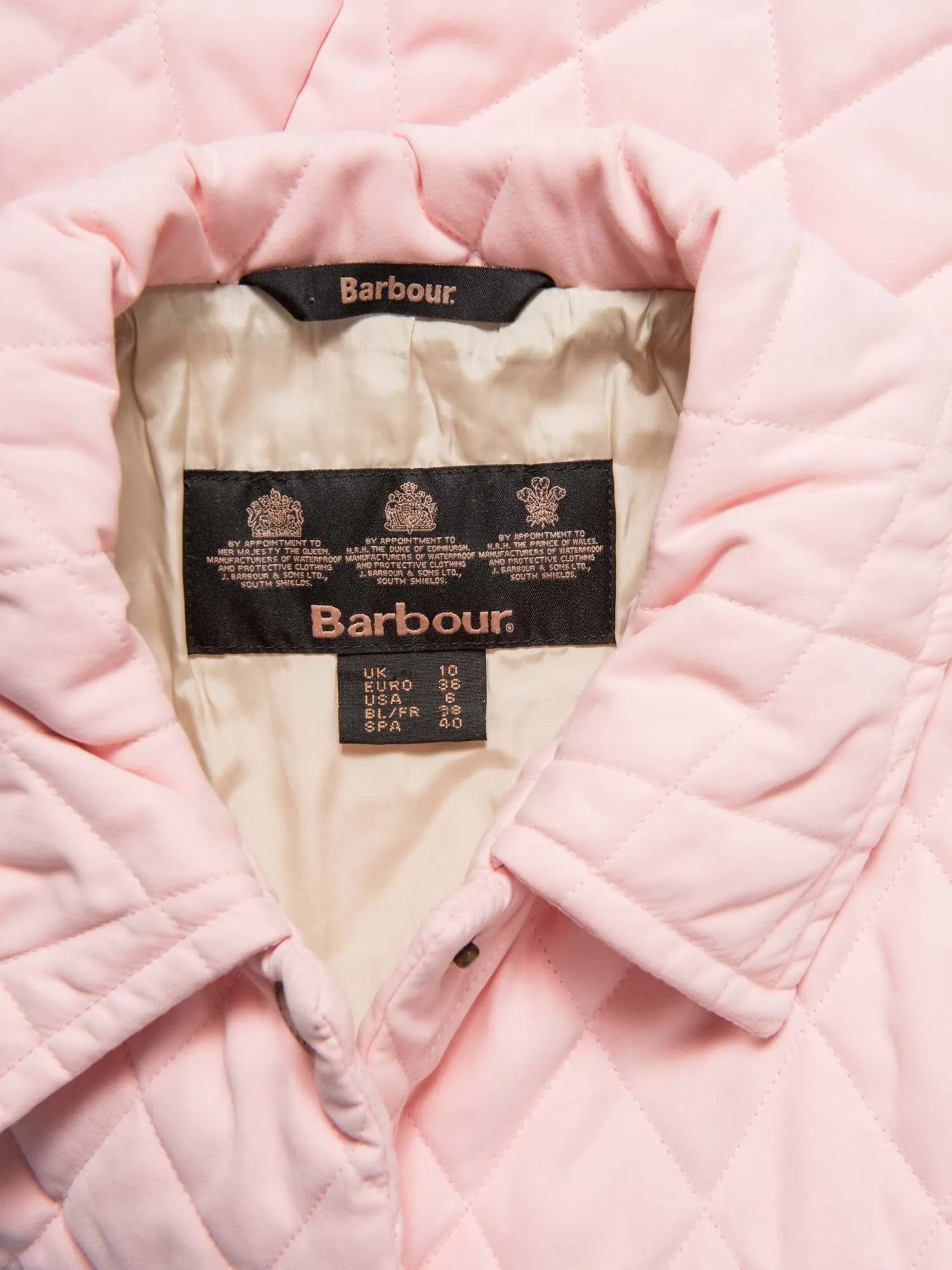 Barbour Logo Quilted Utility Jacket Light Pink