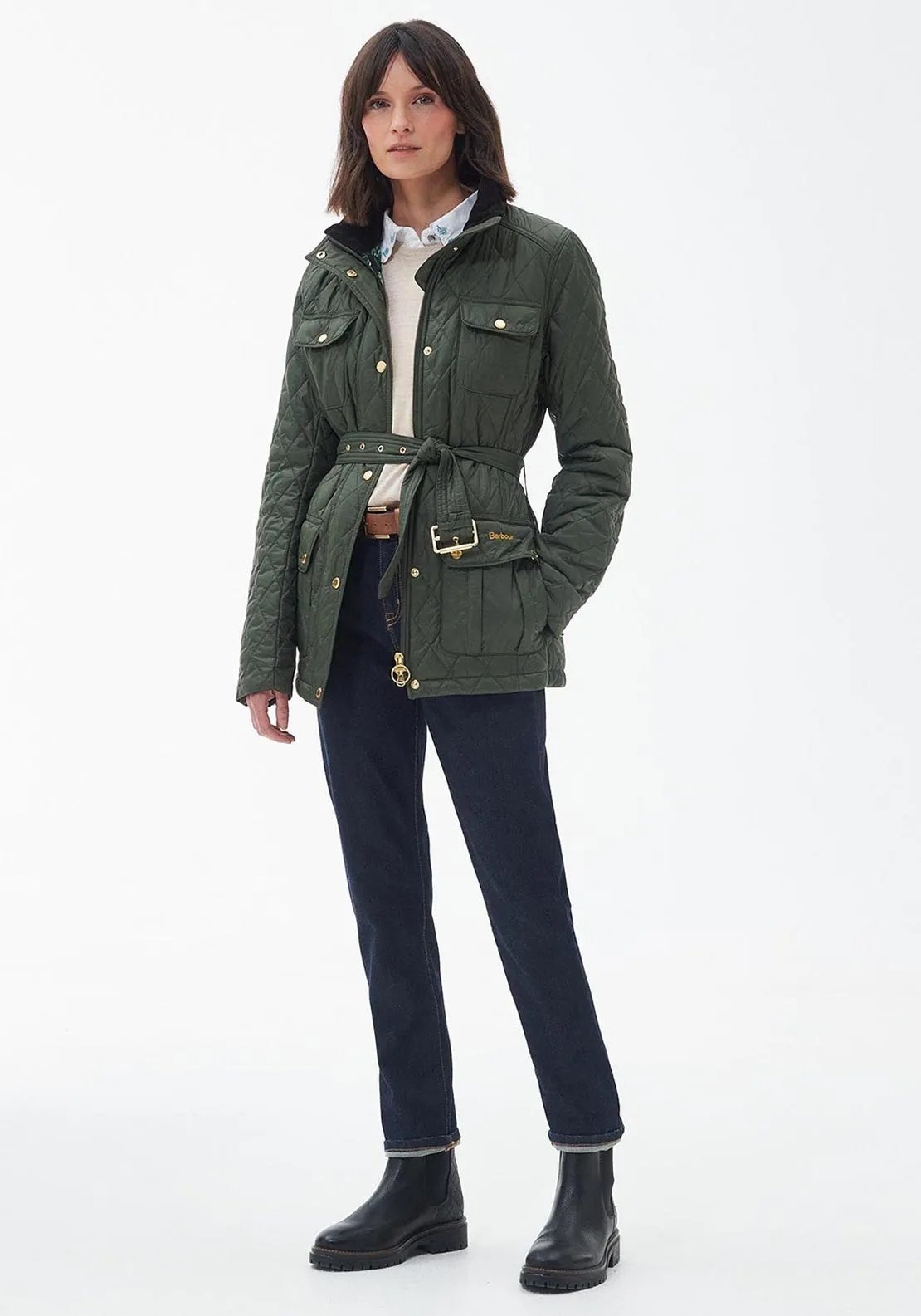 Barbour Womens Country Utility Quilted Short Jacket, Olive