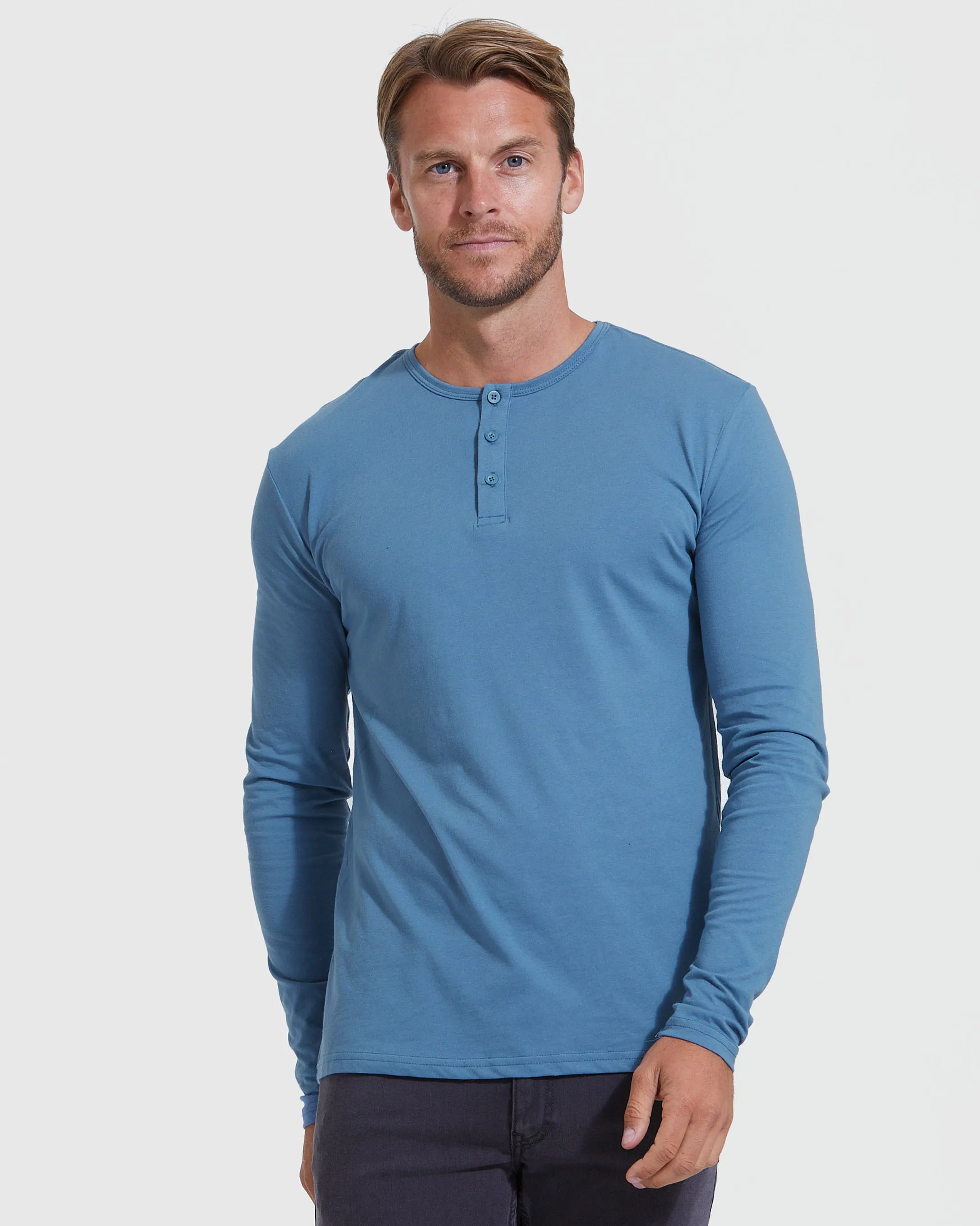 Black and Blue Henley 2-Pack