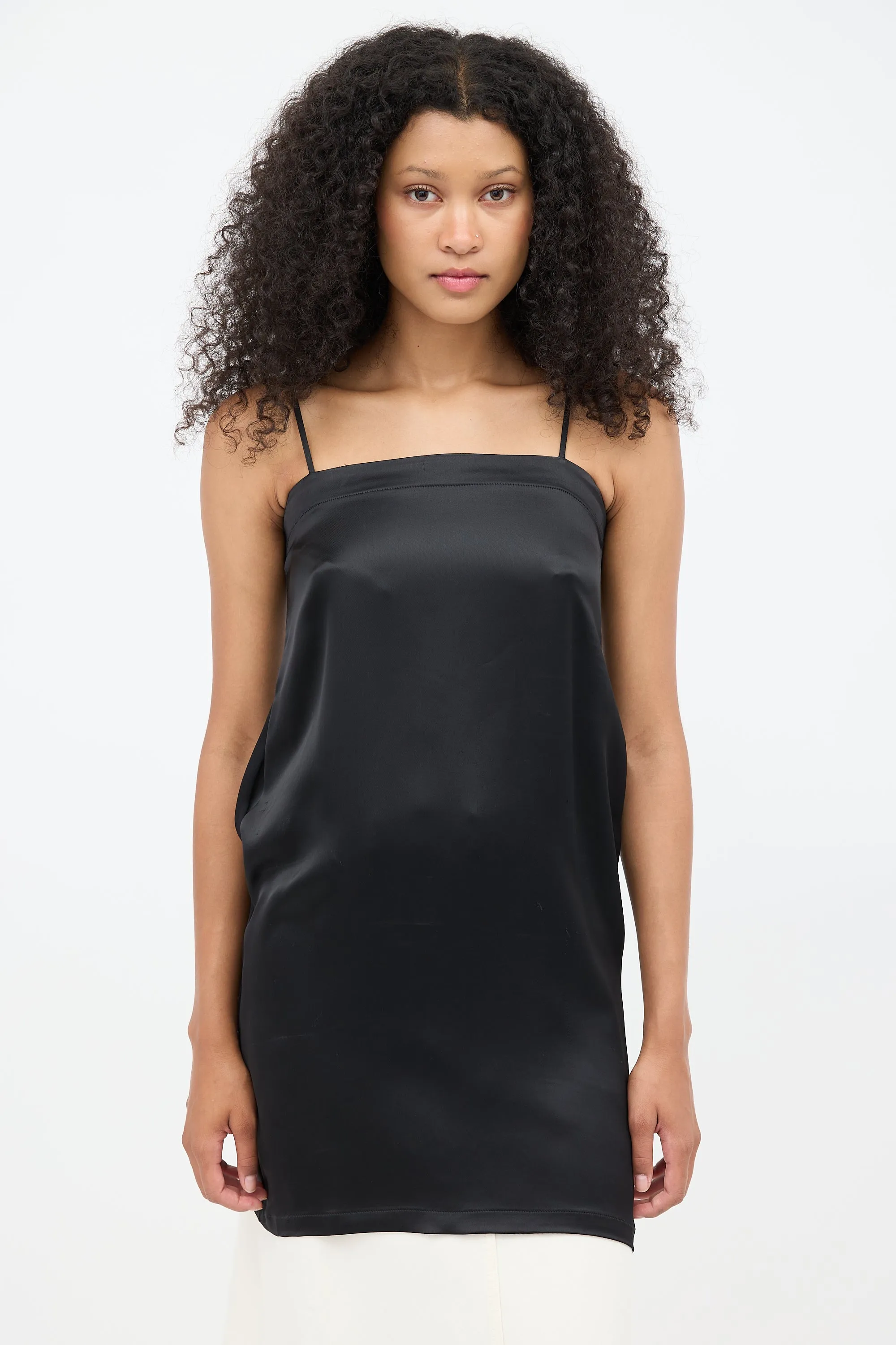 Black Satin Slip Dress