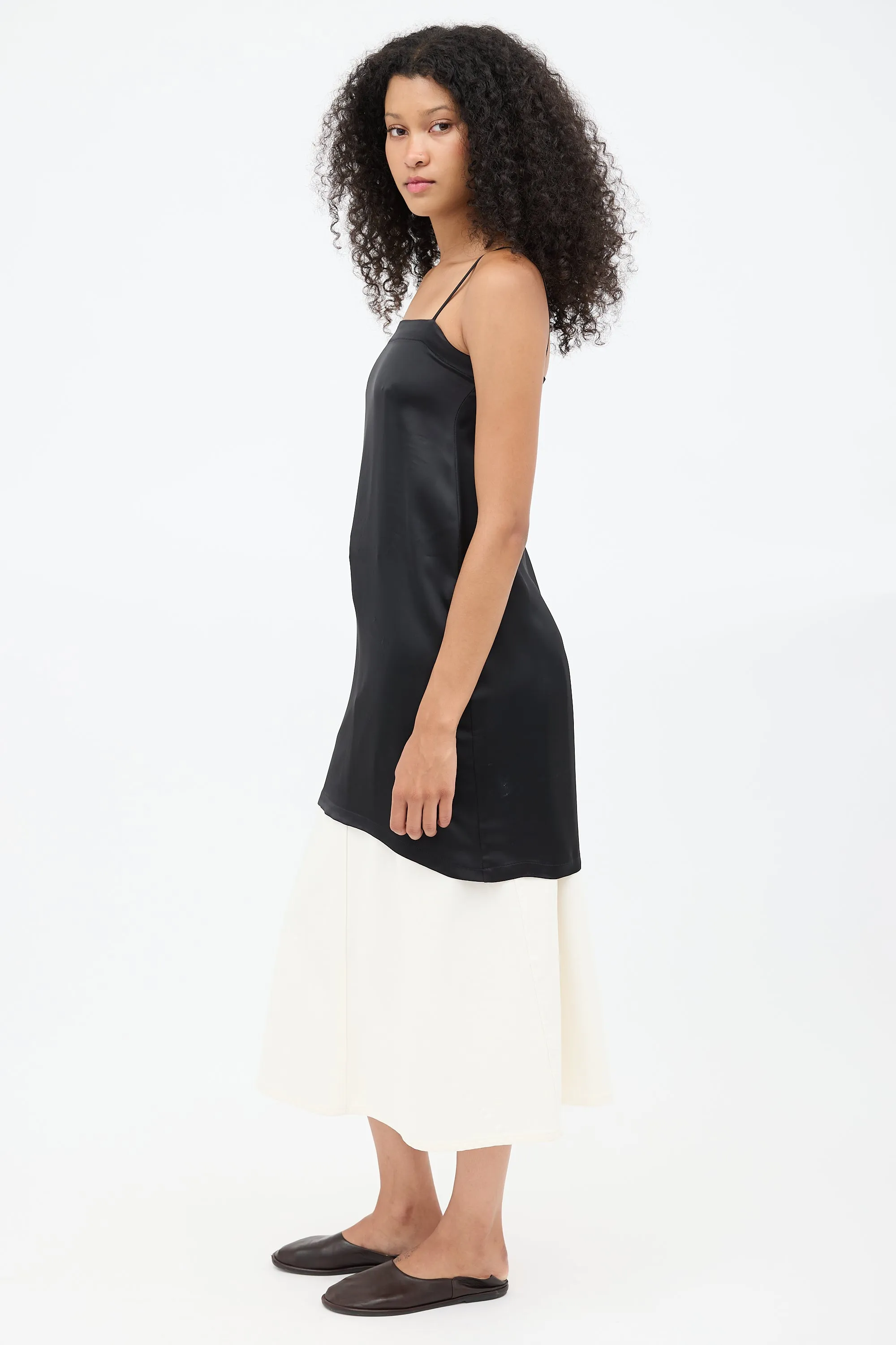 Black Satin Slip Dress