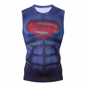 Blue Superman Compression Tank Top