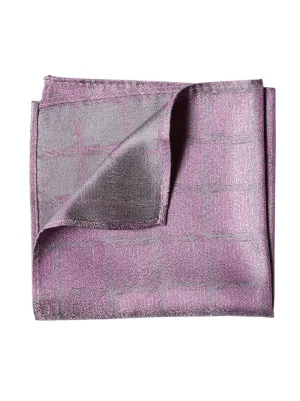 Blush Textured Check Pocket Square