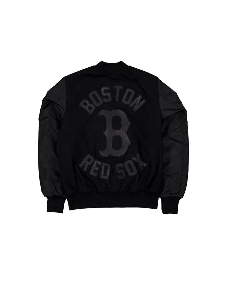 BOSTON RED SOX X ALPHA X NEW ERA WOOL VARSITY MA-1 BOMBER JACKET