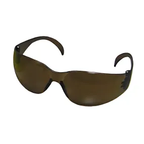 Bouton Optical 250-01-5504 Rimless Safety Glasses with Dark Brown Temple, Dark Brown Lens and Anti-Scratch Coating