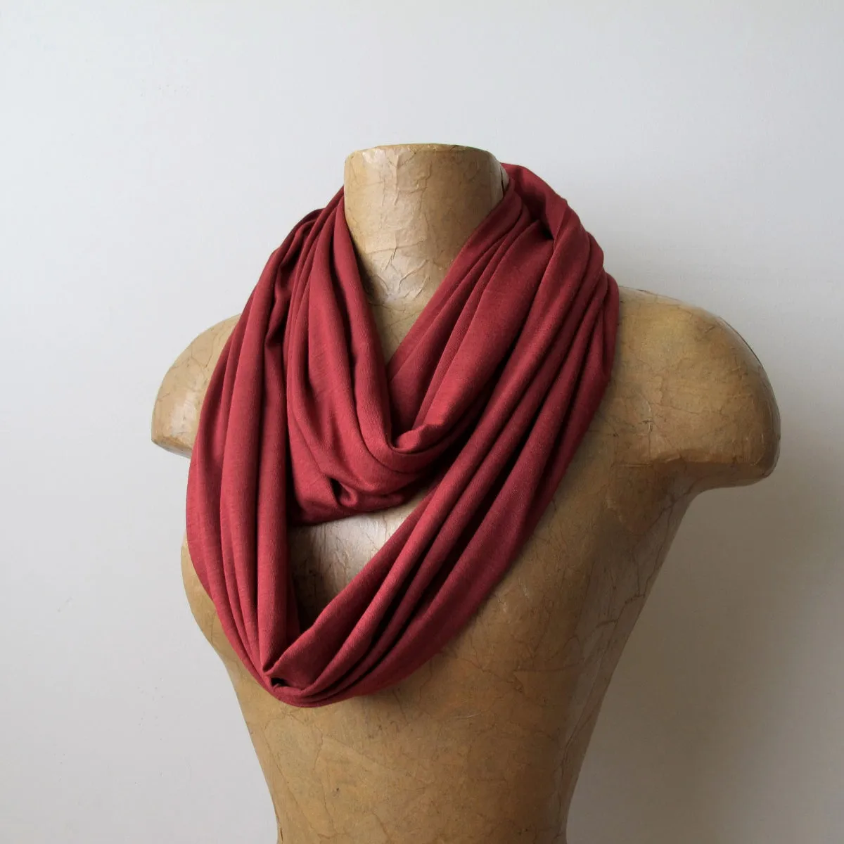 BRICK RED Infinity Scarf