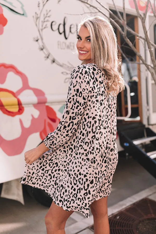 Brilliant Babe Embroidered Leopard Shift Dress