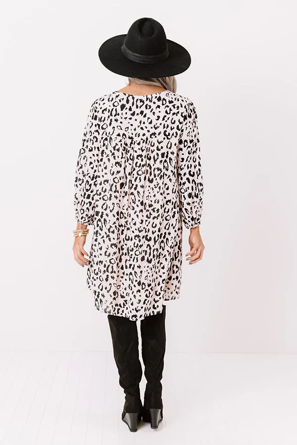 Brilliant Babe Embroidered Leopard Shift Dress