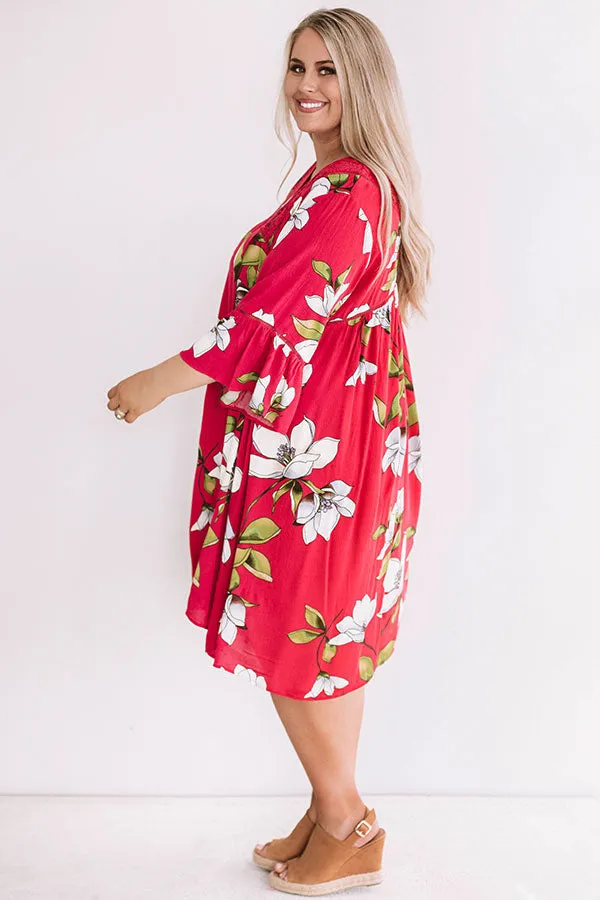 Brunching In Bali Shift Dress In Rose Curves