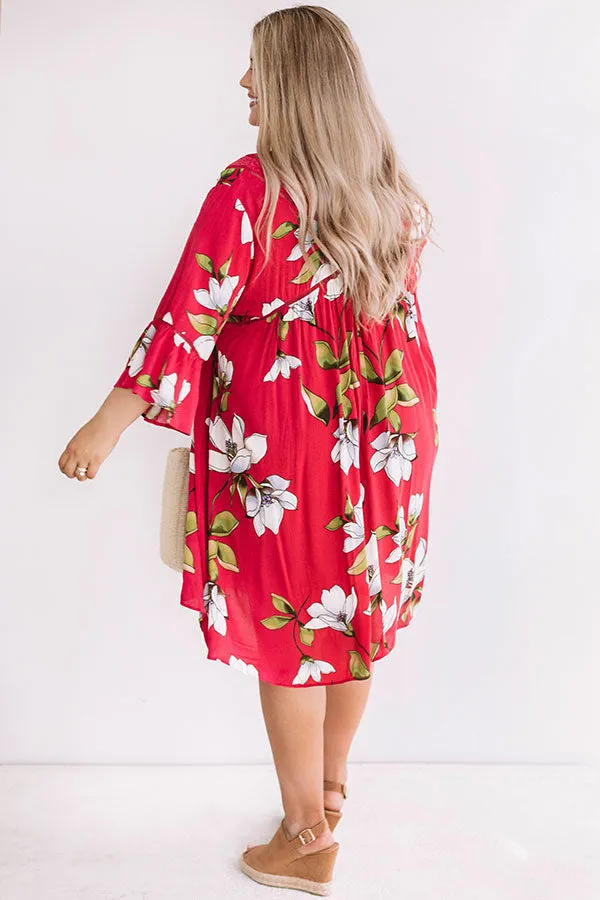 Brunching In Bali Shift Dress In Rose Curves