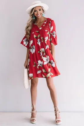 Brunching In Bali Shift Dress In Rose