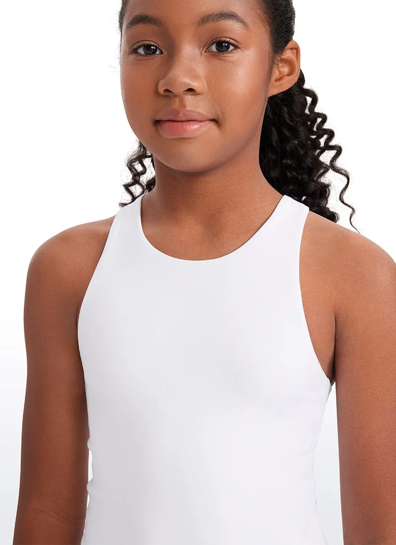 Butterluxe Girls Double Lined Racerback Tank Tops Waist Length