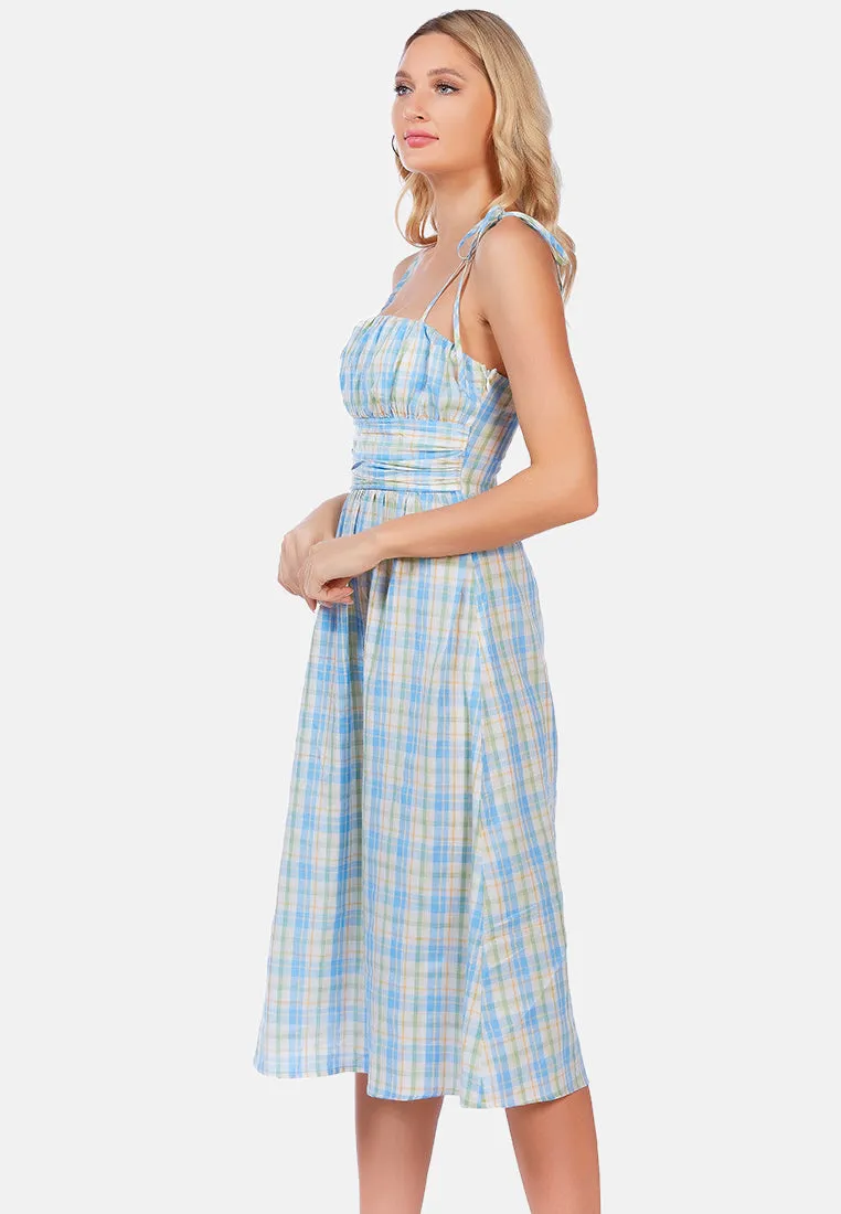 Checkered Midi Dress Slip Dress