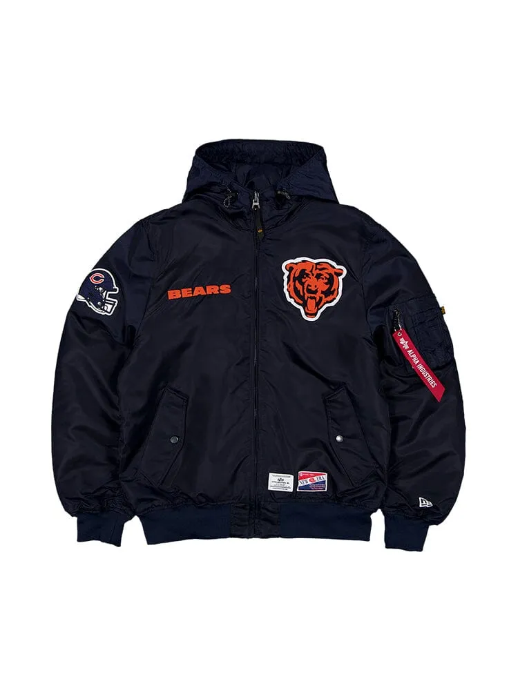 CHICAGO BEARS X ALPHA X NEW ERA HOODED MA-1 BOMBER JACKET