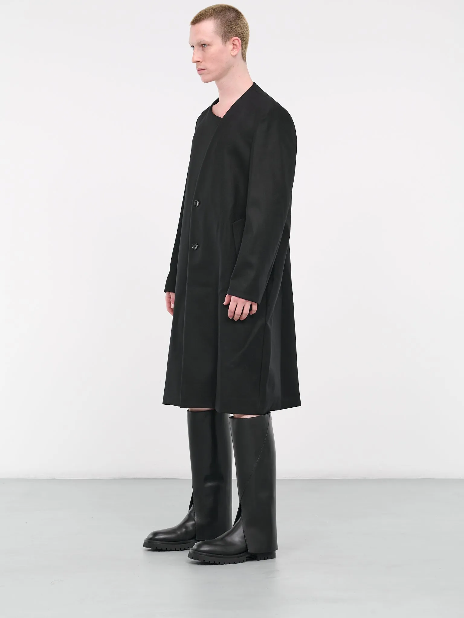 Collarless Coat (AC32-005-BLACK)