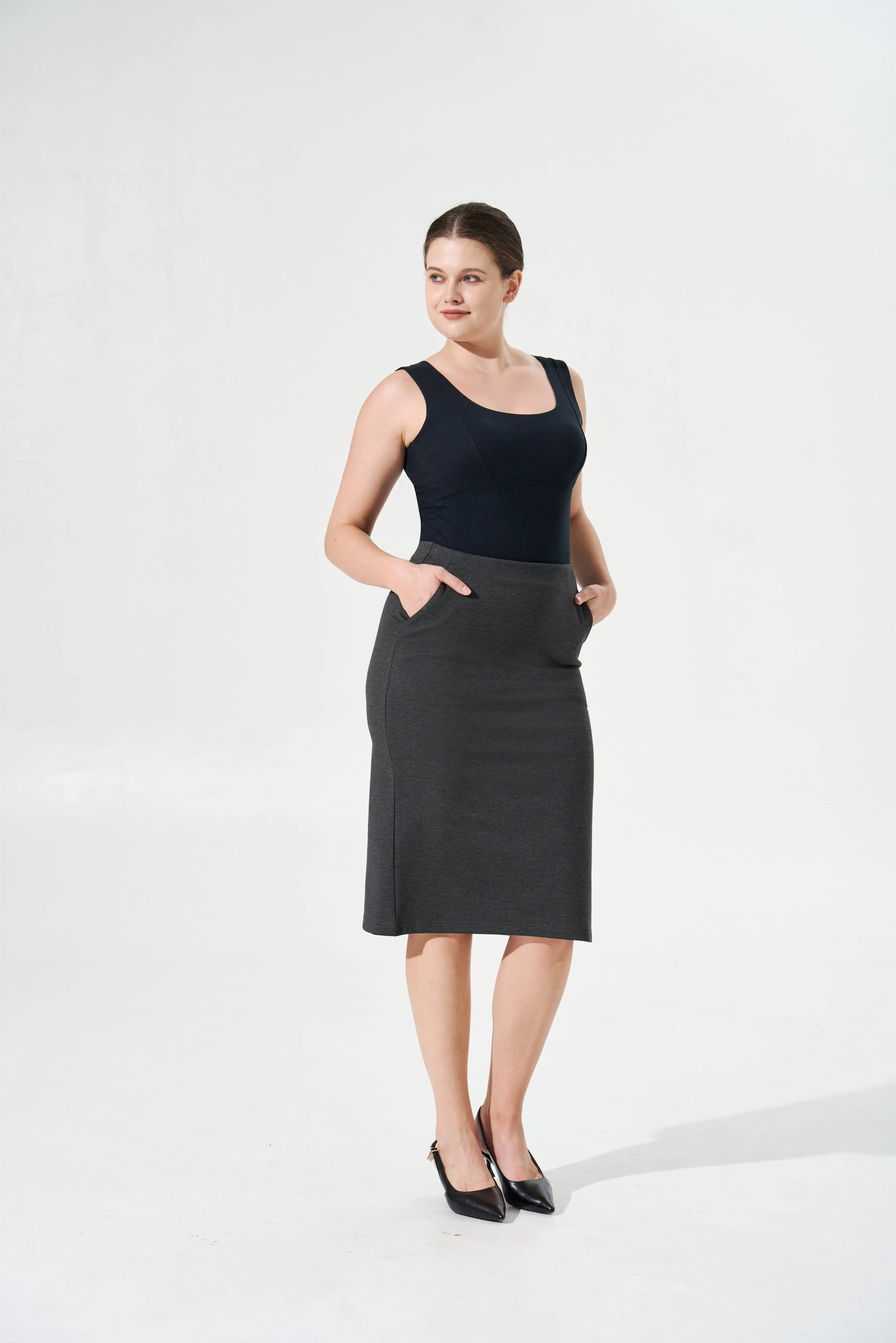 Cooling, Wrinkle-Free, Stretchy Whimsy Skirt With Pockets & Tummy Control