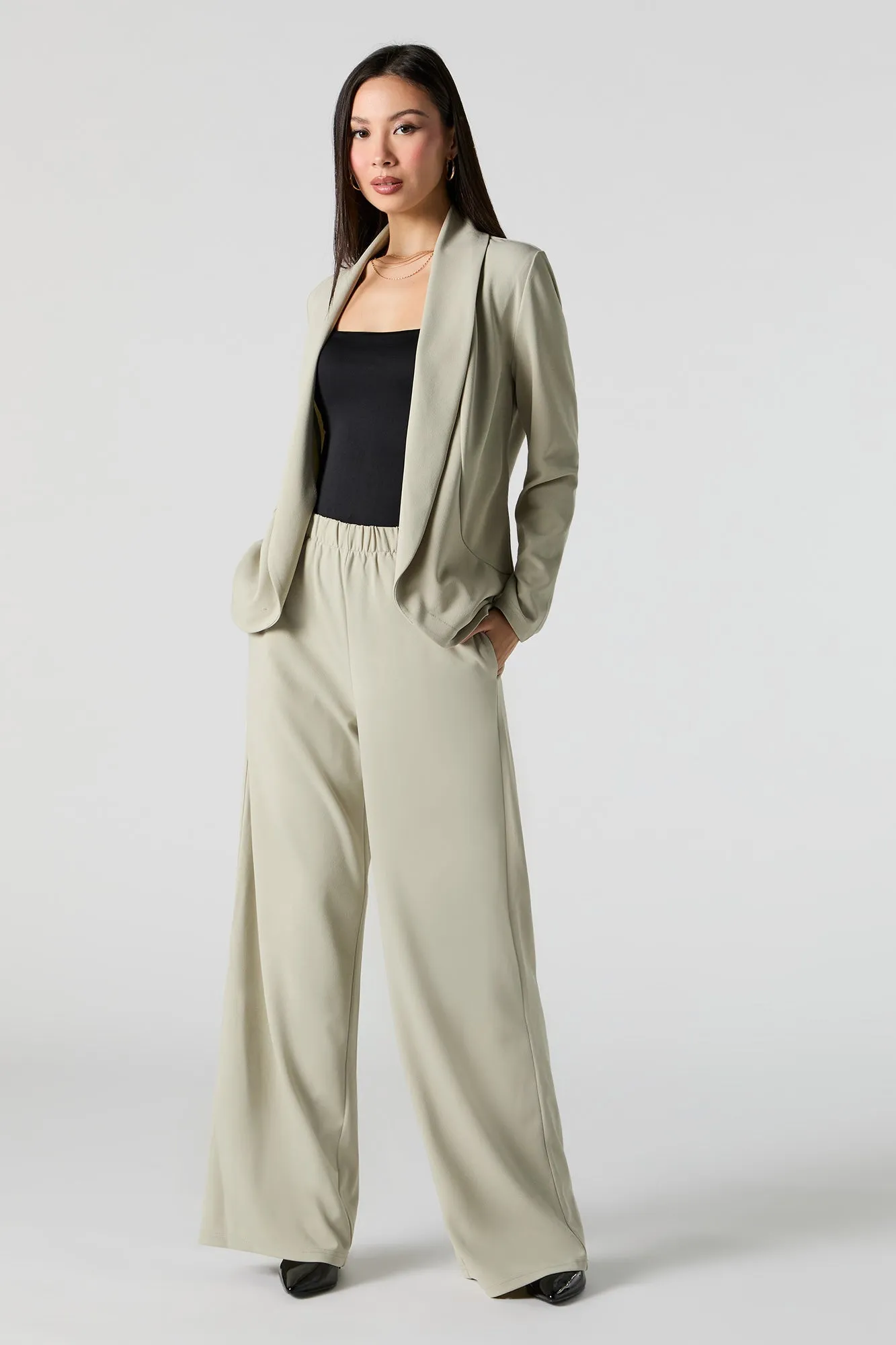 Crepe Wide Leg Dress Pant