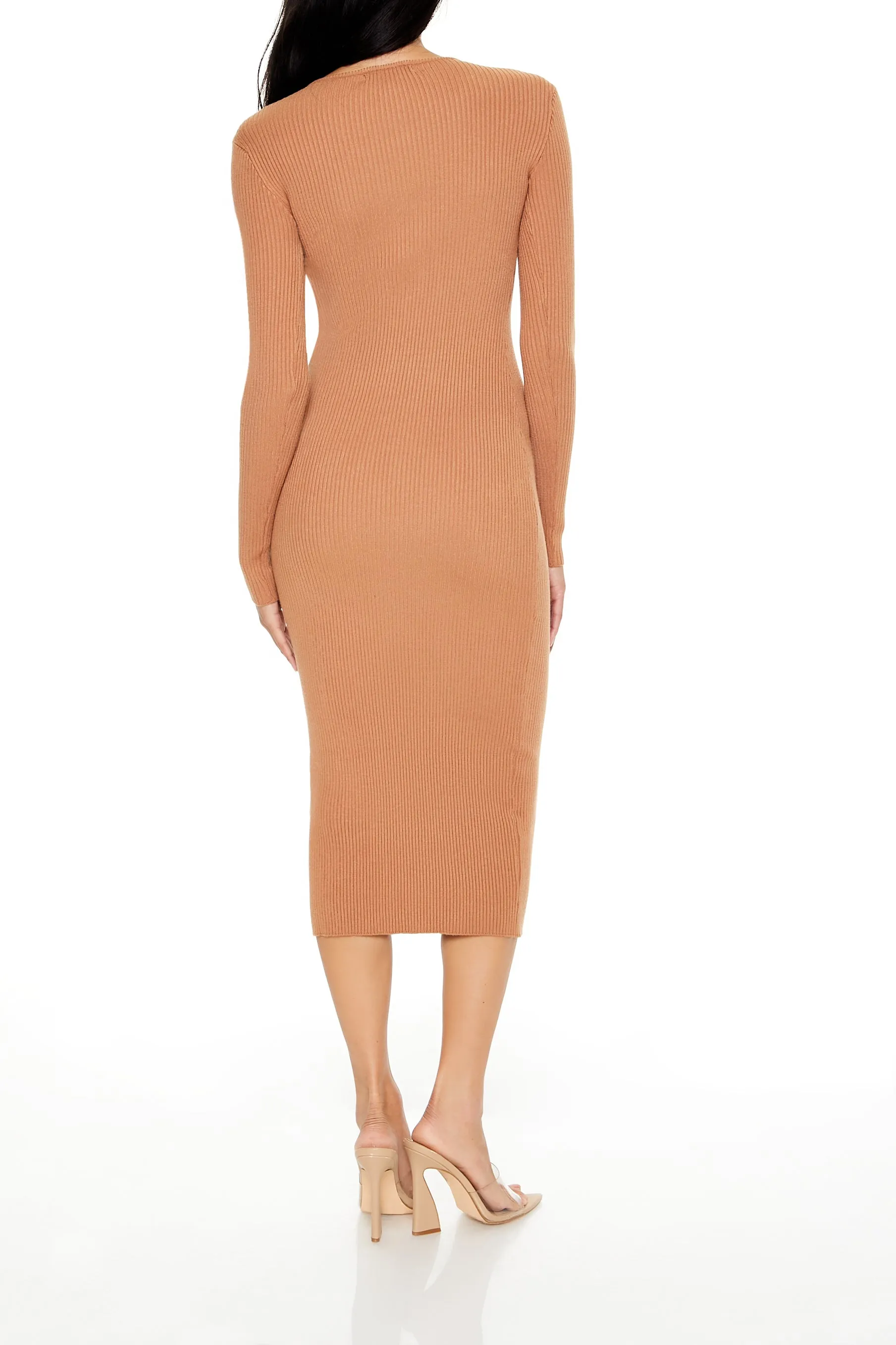 Cutout Bodycon Midi Sweater Dress