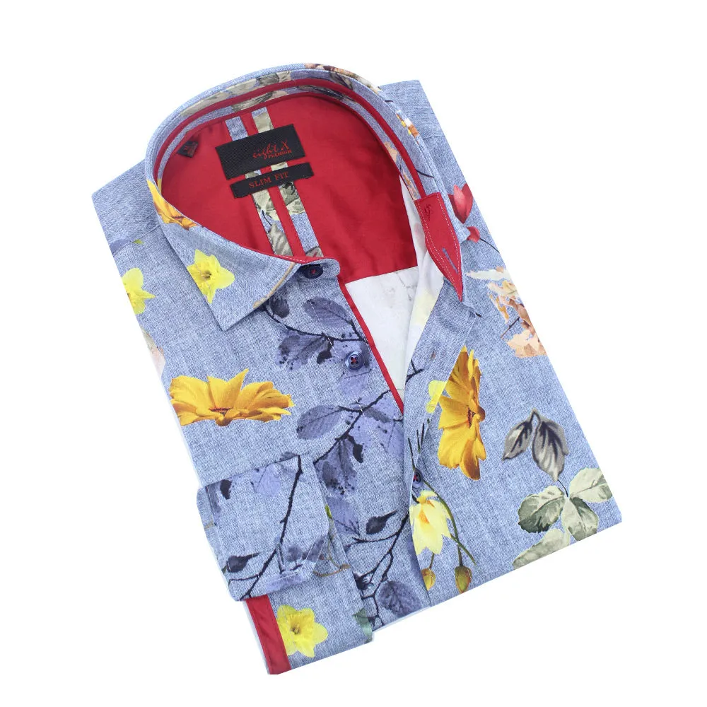 Daisies On Indigo Button Down Shirt