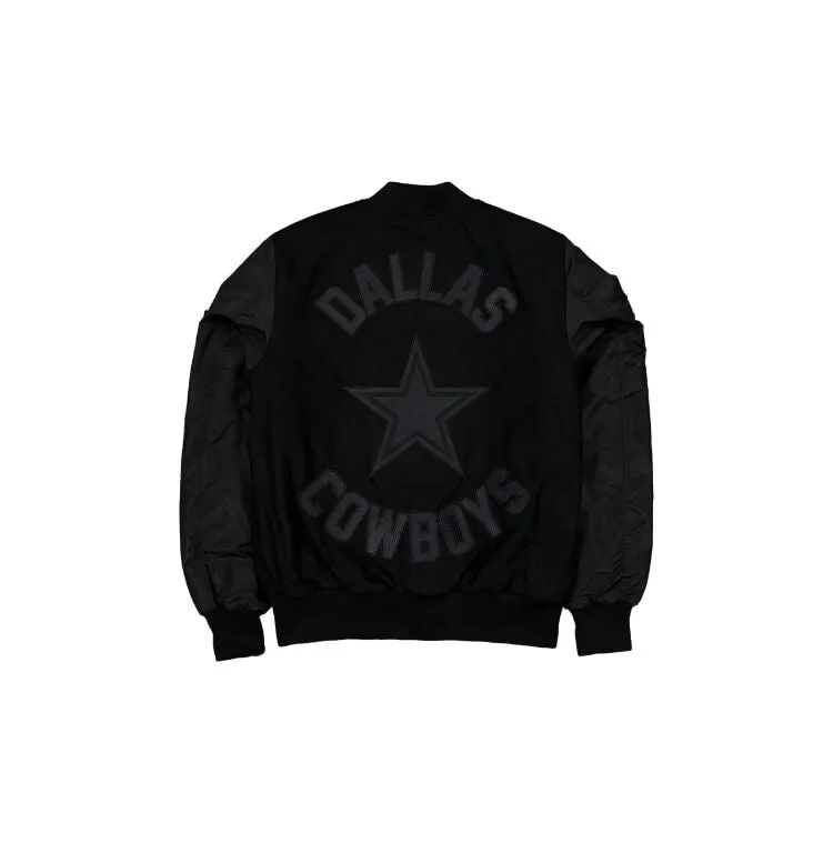 DALLAS COWBOYS X ALPHA X NEW ERA WOOL VARSITY MA-1 BOMBER JACKET