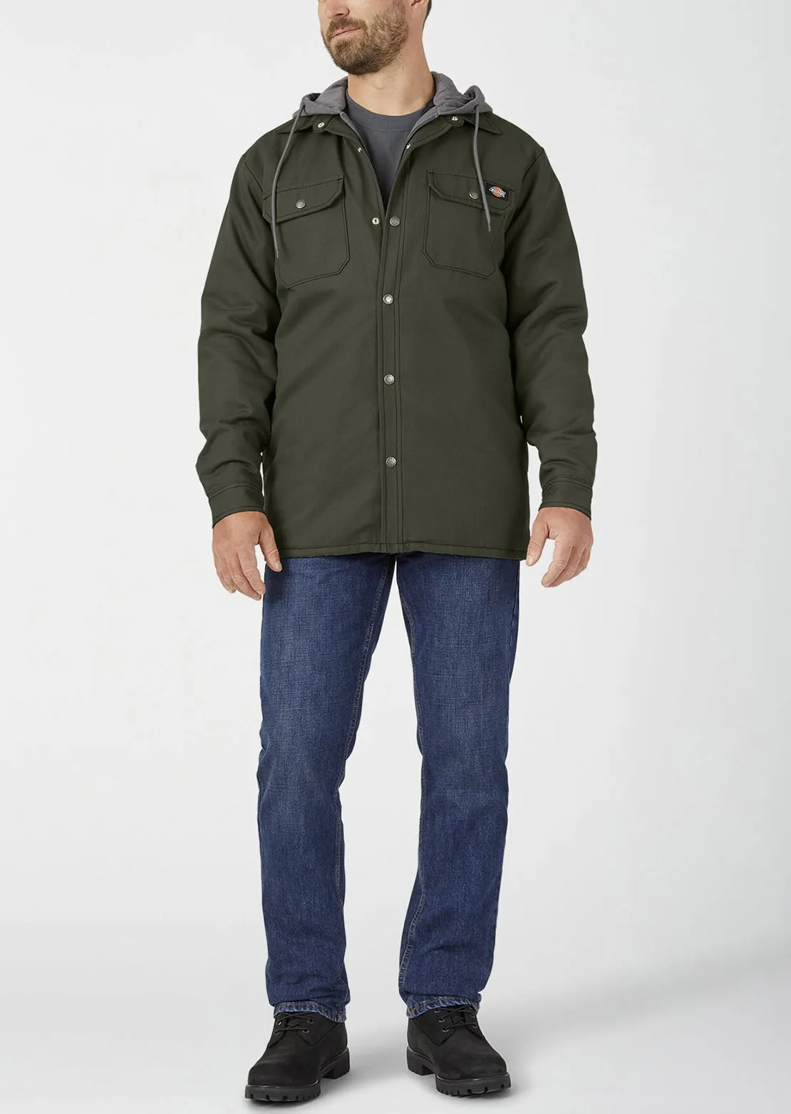 Dickies Men's Fleece Hooded Duck Shirt Hydroshield Jacket