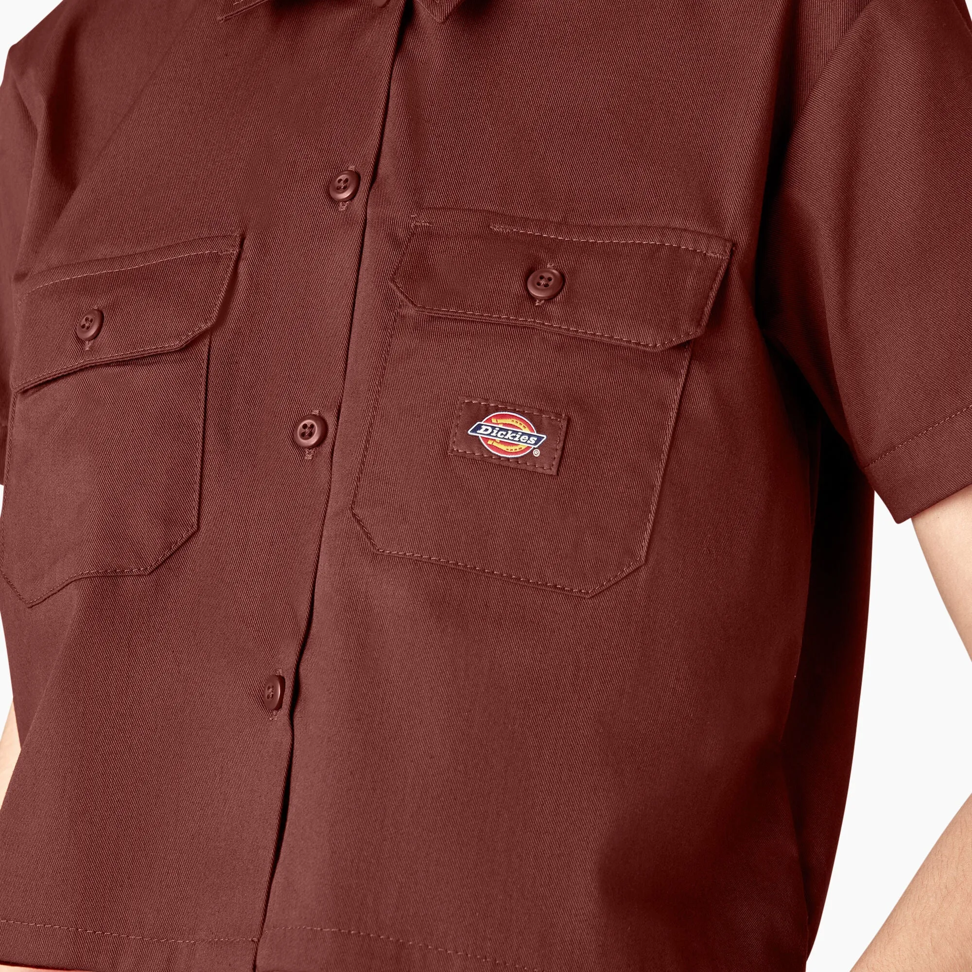 Dickies Womens Croppe Work Shirt - Fired Brick