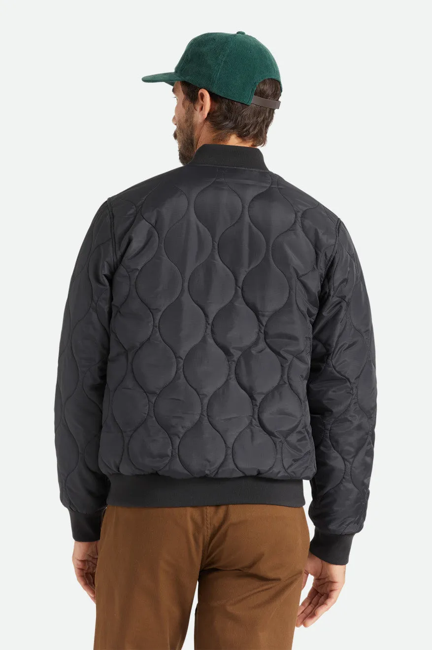 Dillinger Quilted Bomber Jacket - Black