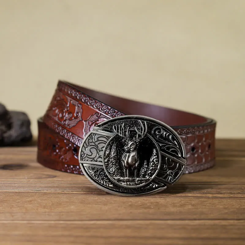 DIY Forest Deer Buckle With Folding Knife