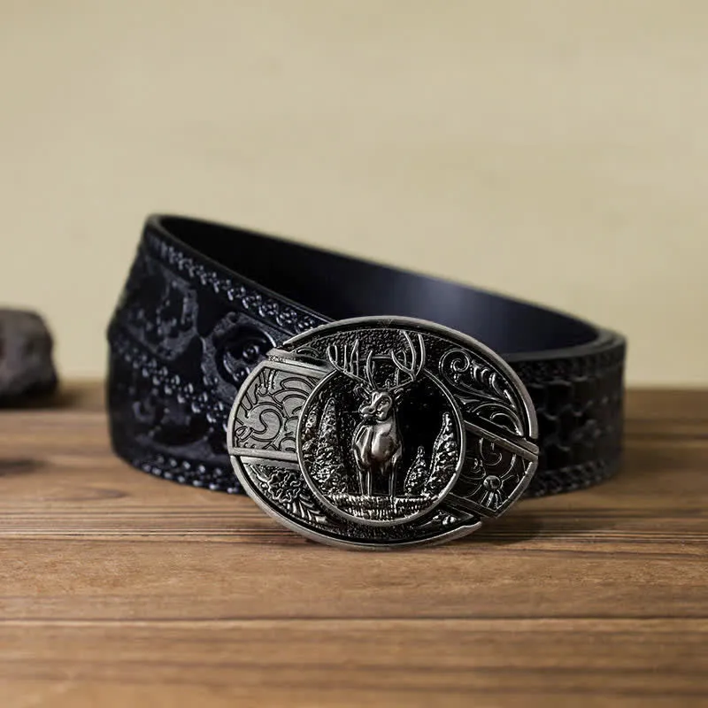 DIY Forest Deer Buckle With Folding Knife