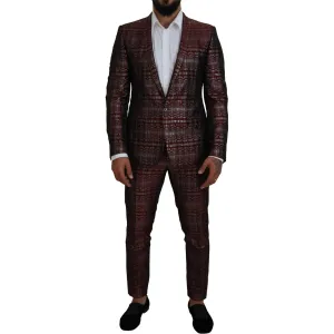 Dolce & Gabbana Bordeaux Fantasy Slim Fit Two-Piece Suit