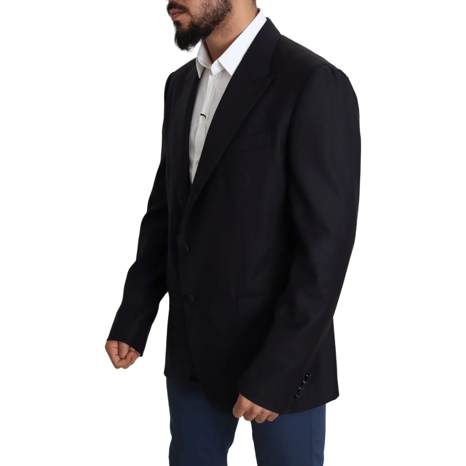 Dolce & Gabbana Elegant Black Virgin Wool Men's Blazer