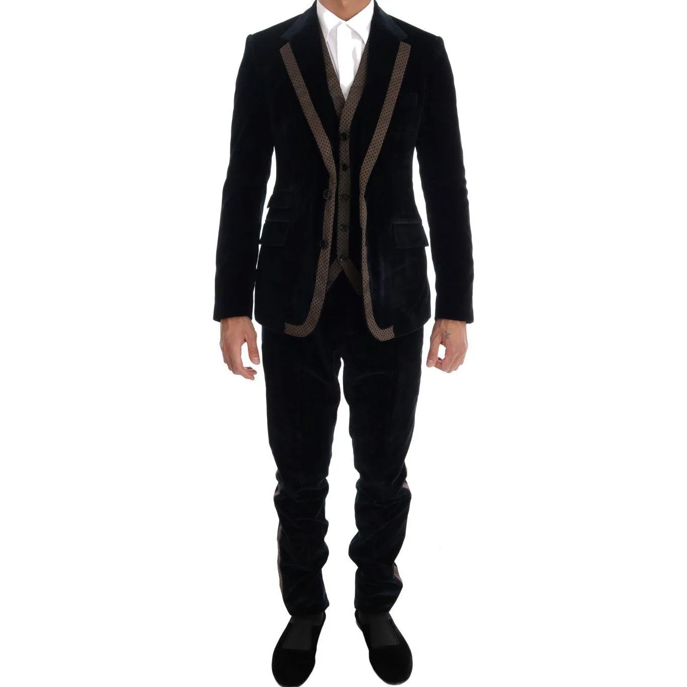 Dolce & Gabbana Elegant Blue Three-Piece Slim Fit Suit