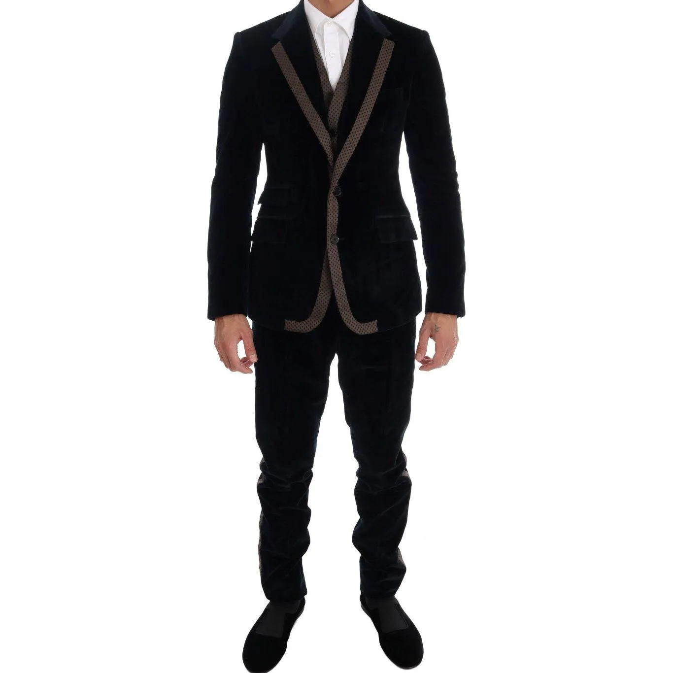 Dolce & Gabbana Elegant Blue Three-Piece Slim Fit Suit