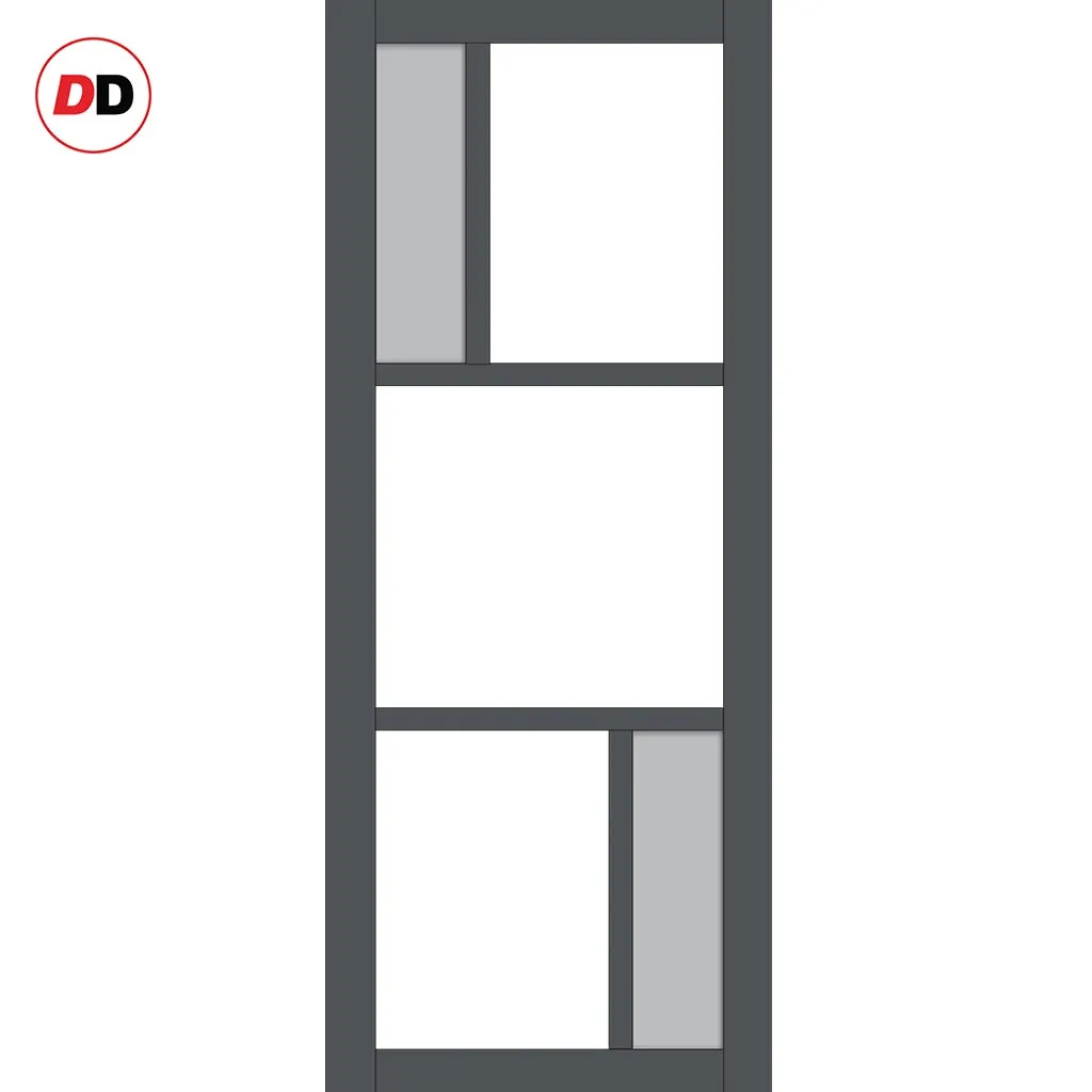 EasiKit Internal Door and Frame Kit - Aran 5 Panel Solid Wood Internal Door - Premium Primed - Colour & Glass Options