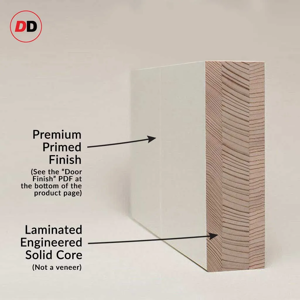 EasiKit Internal Door and Frame Kit - Aran 5 Panel Solid Wood Internal Door - Premium Primed - Colour & Glass Options