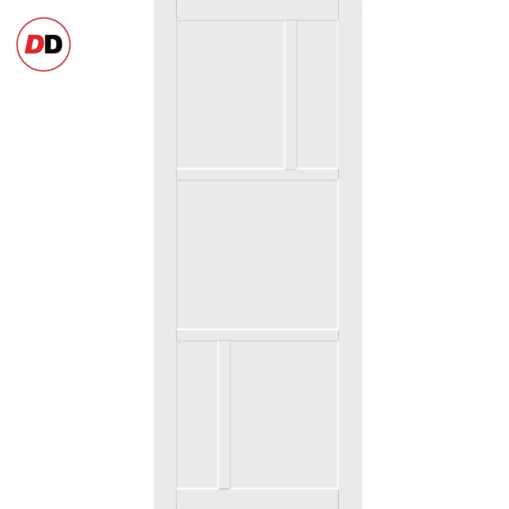 EasiKit Internal Door and Frame Kit - Aran 5 Panel Solid Wood Internal Door - Premium Primed - Colour Options