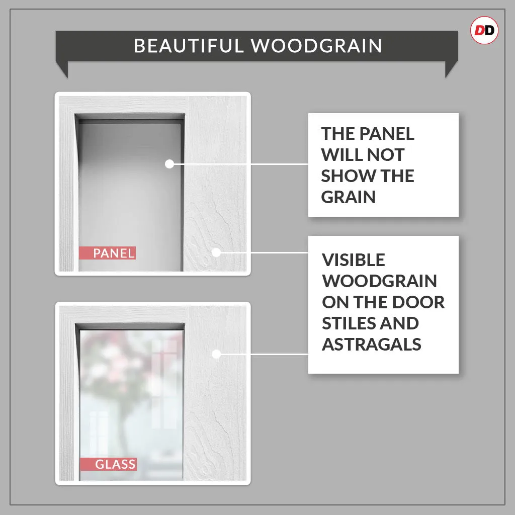 EasiKit Internal Door and Frame Kit - Perth 8 Panel Solid Wood Internal Door - Premium Primed - Colour Options