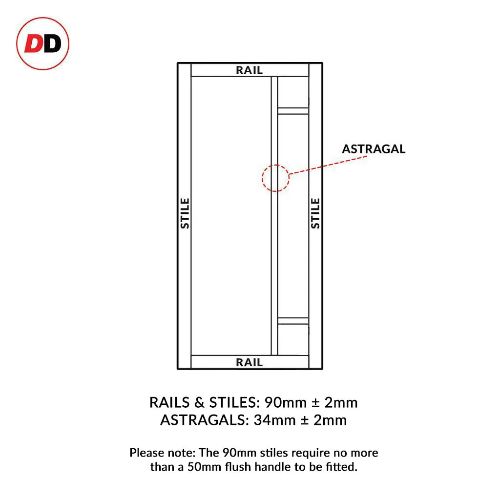 EasiKit Internal Door and Frame Kit - Suburban 4 Panel Solid Wood Internal Door - Premium Primed - Colour Options