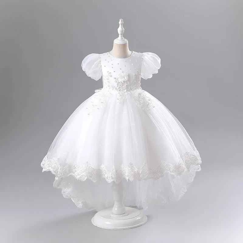 Elegant princess children's embroidered flower dress