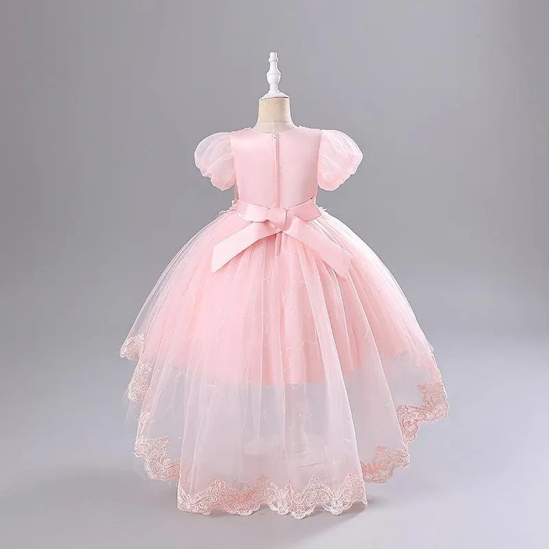 Elegant princess children's embroidered flower dress