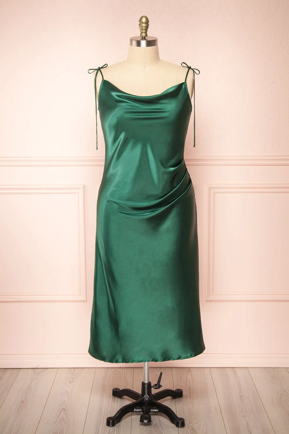 Elyse Green | Cowl Neck Midi Dress