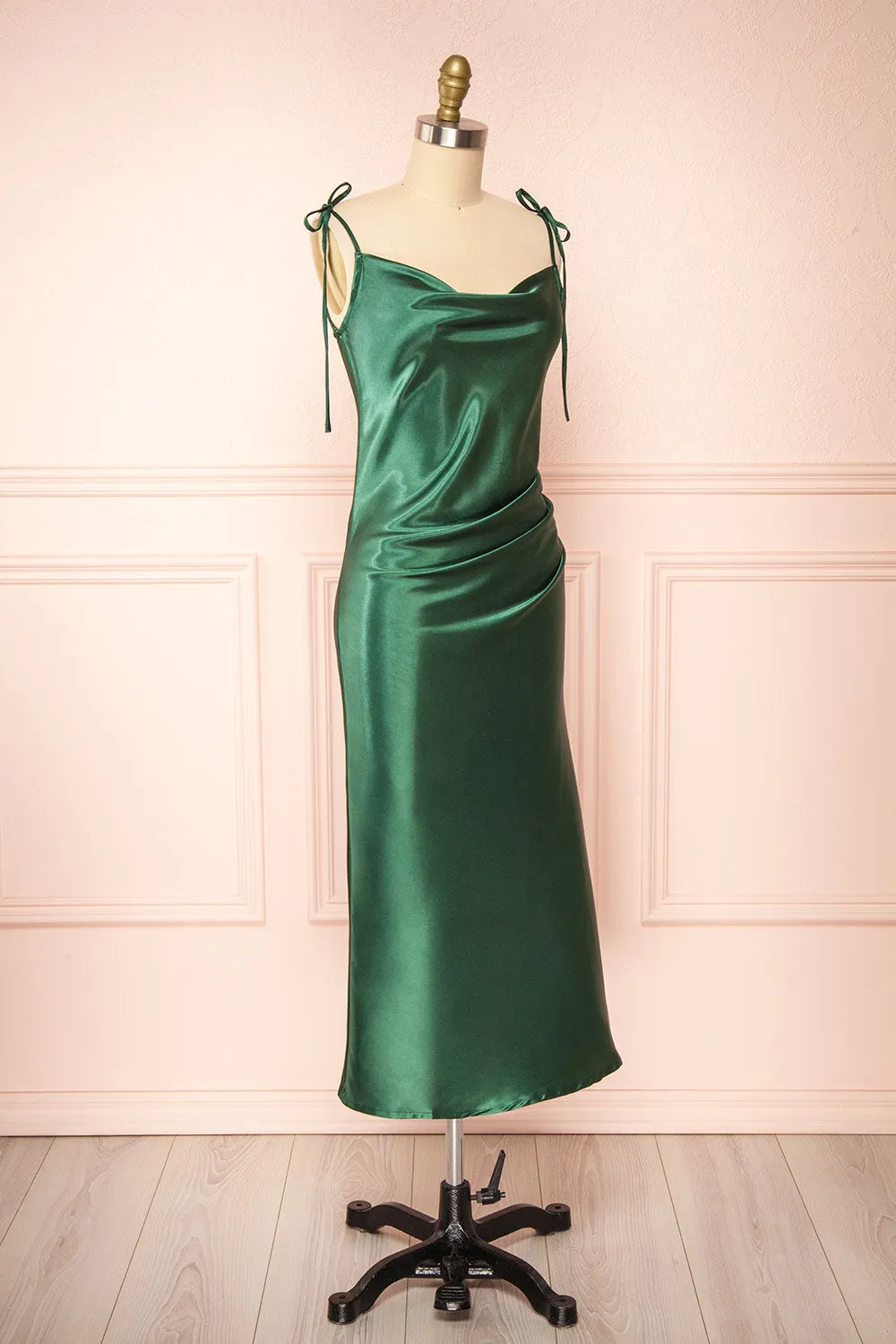 Elyse Green | Cowl Neck Midi Dress