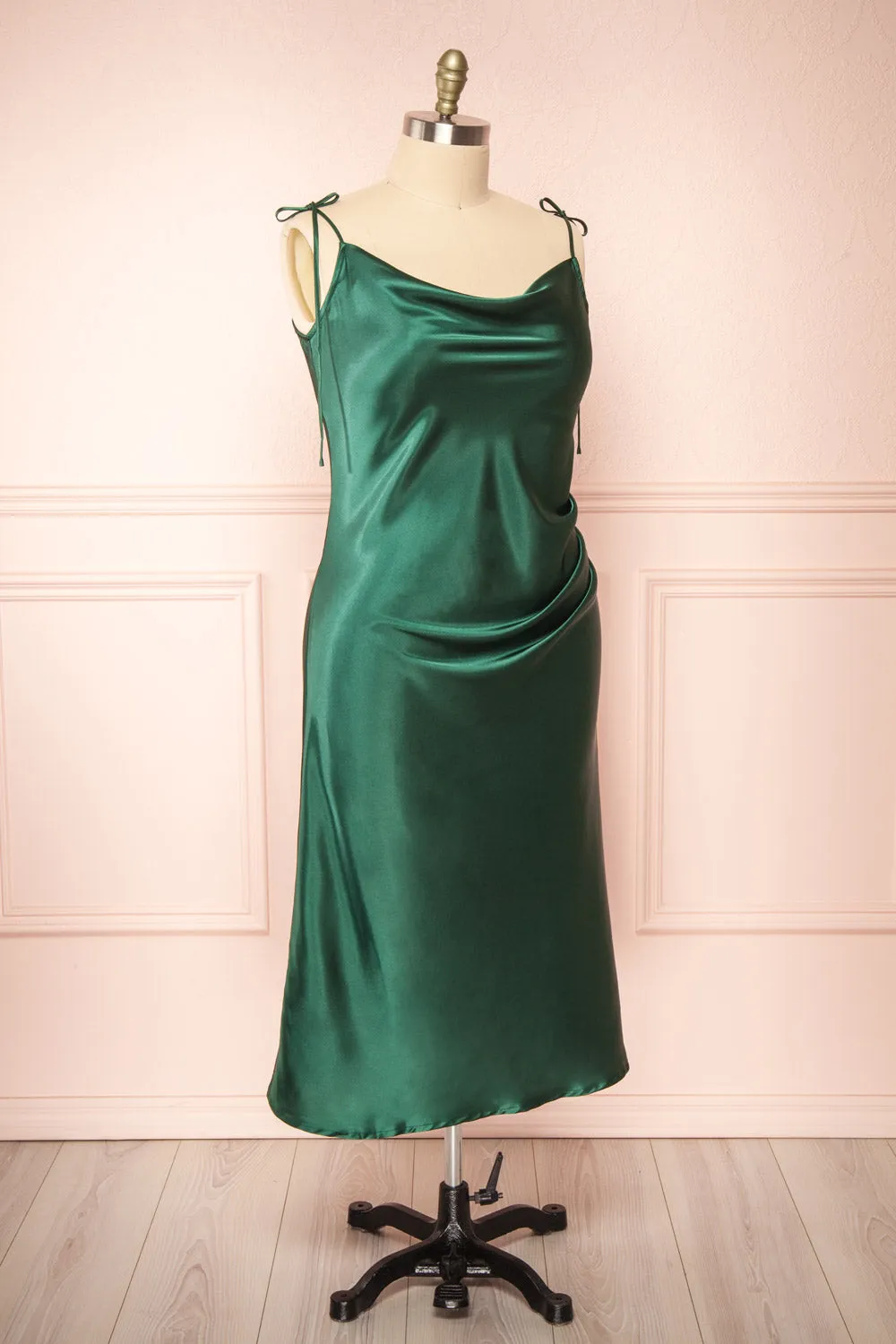 Elyse Green | Cowl Neck Midi Dress